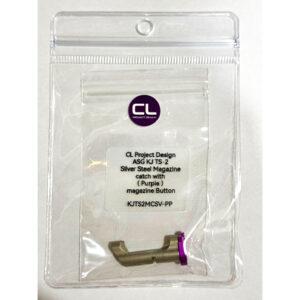 CLPD KJ TS-2 - Silver Steel Magazine Catch with (Purple) Magazine Button